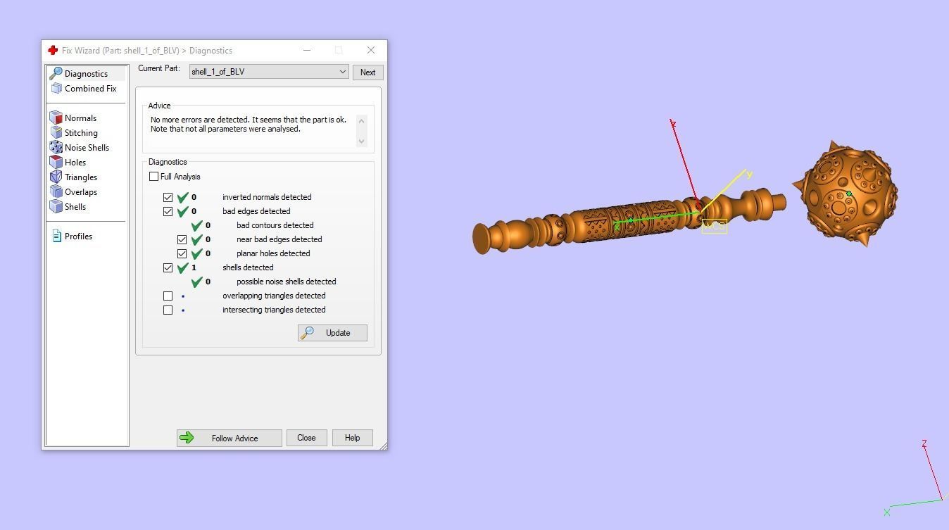 Mace bludgeon suvenir with gems 3D print model_8