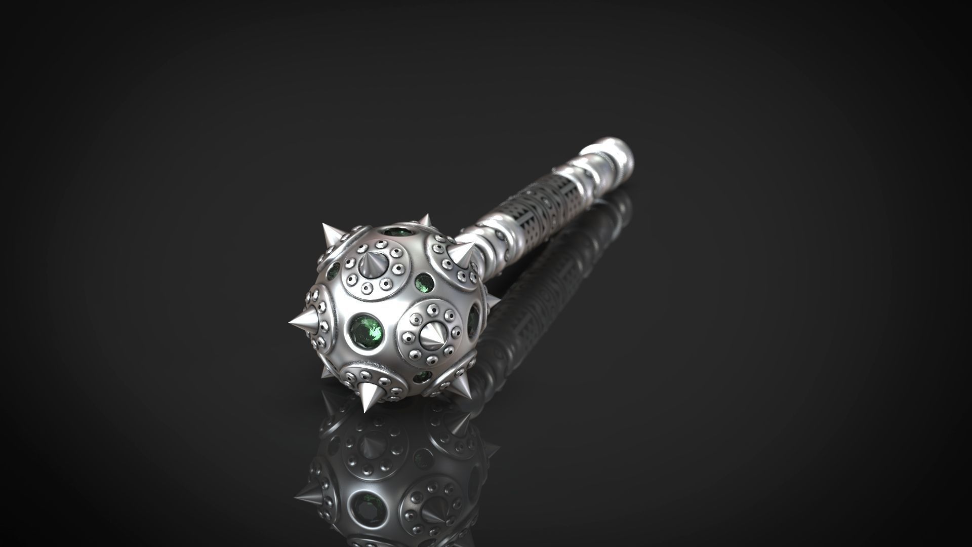 Mace bludgeon suvenir with gems 3D model 3D printable CGTrader