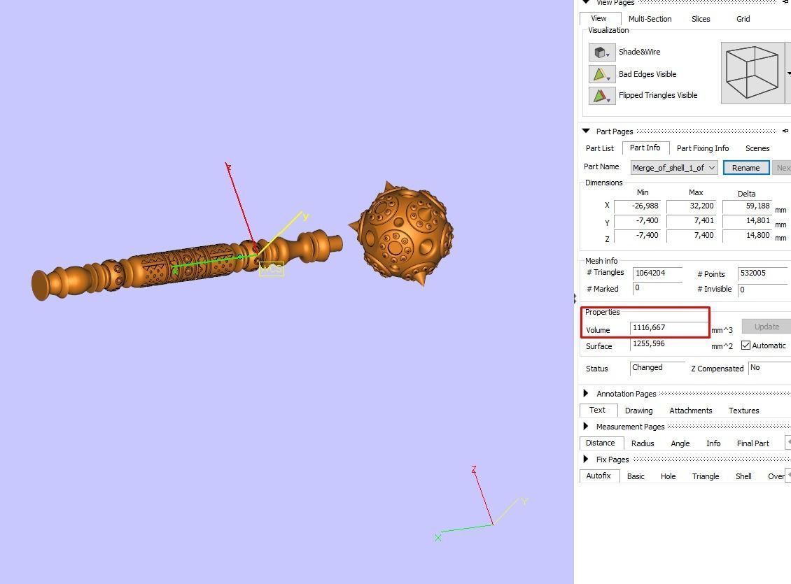 Mace bludgeon suvenir with gems 3D print model_2
