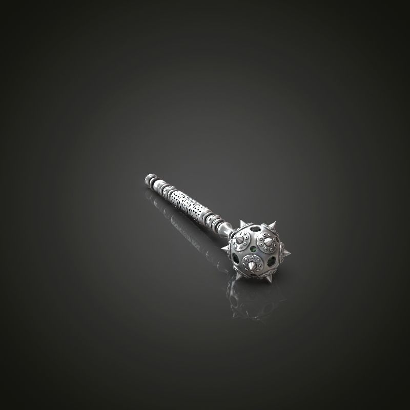 Mace bludgeon suvenir with gems 3D print model_14