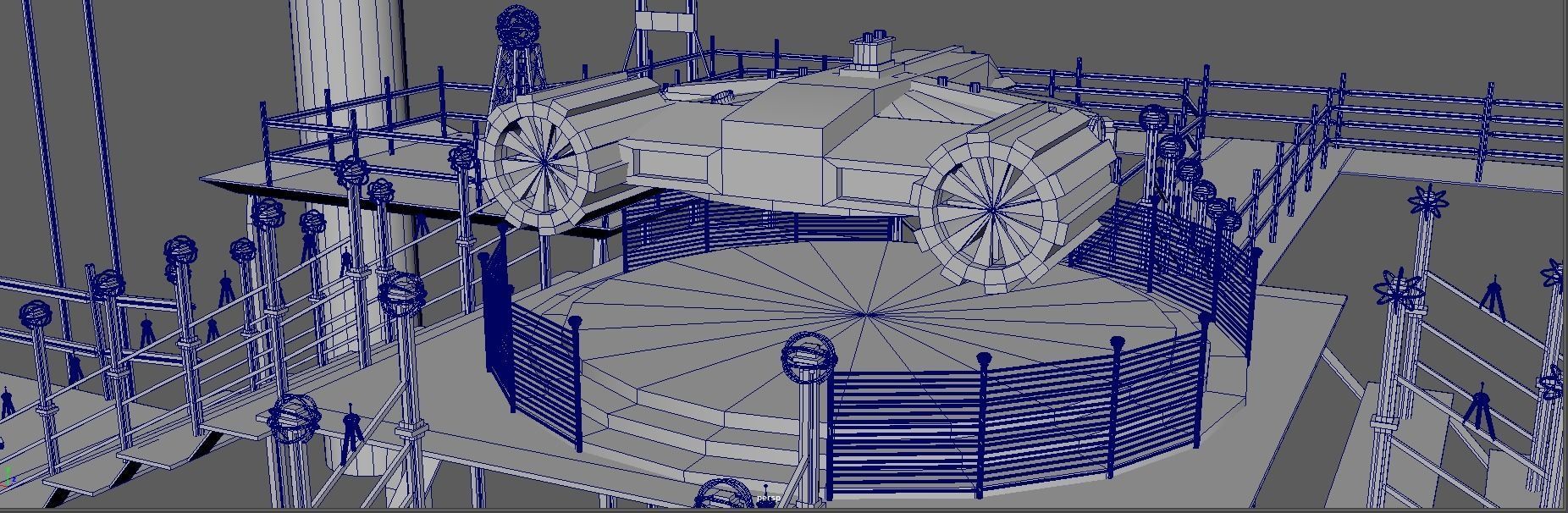Sci-Fi Cosmic Station Spaceship Landing Base Facility  3D model_25