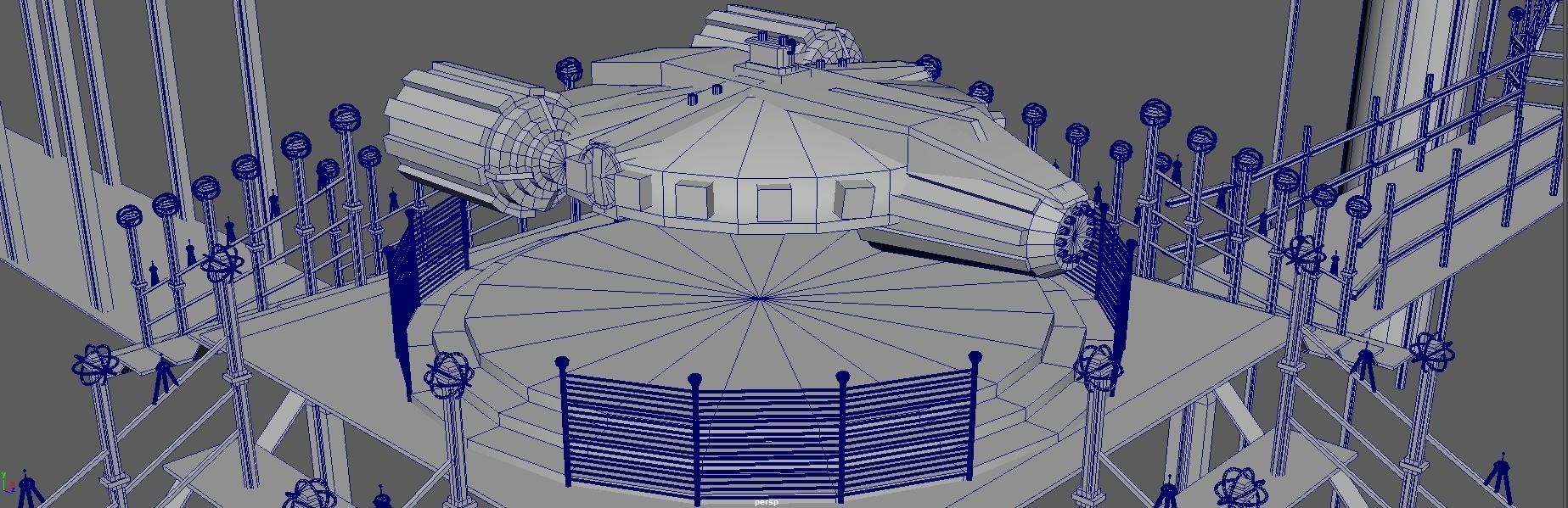 Sci-Fi Cosmic Station Spaceship Landing Base Facility  3D model_22