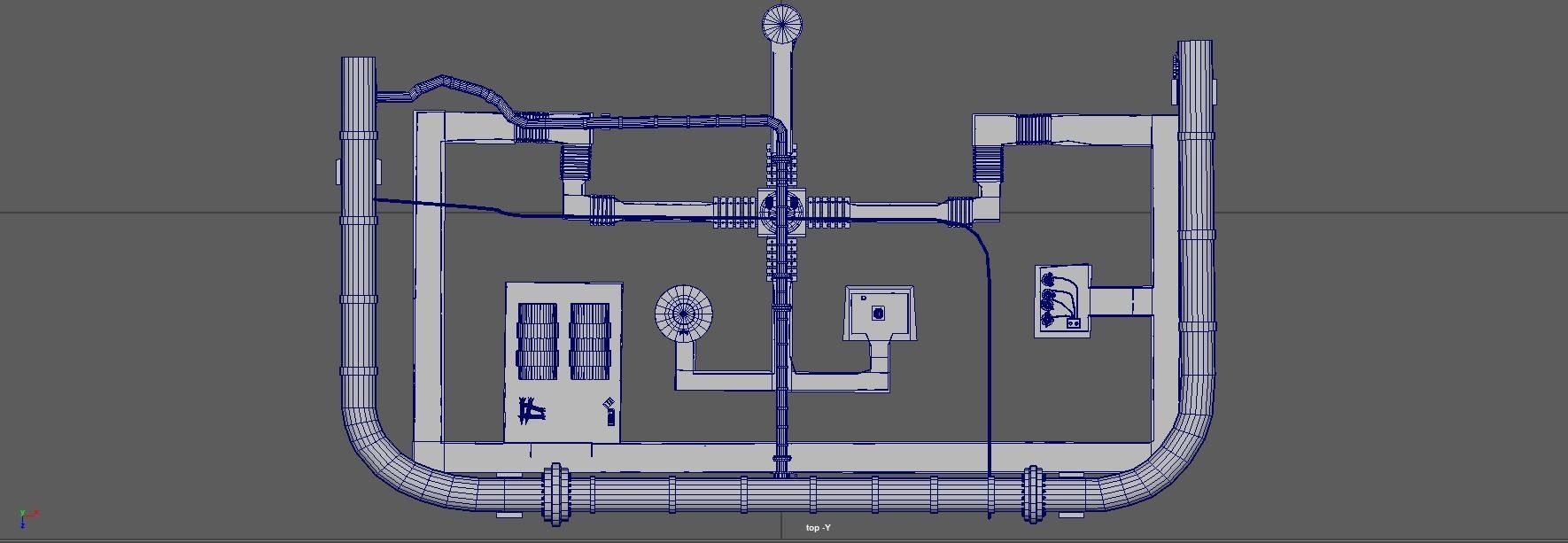 Sci-Fi Cosmic Station Spaceship Landing Base Facility  3D model_21