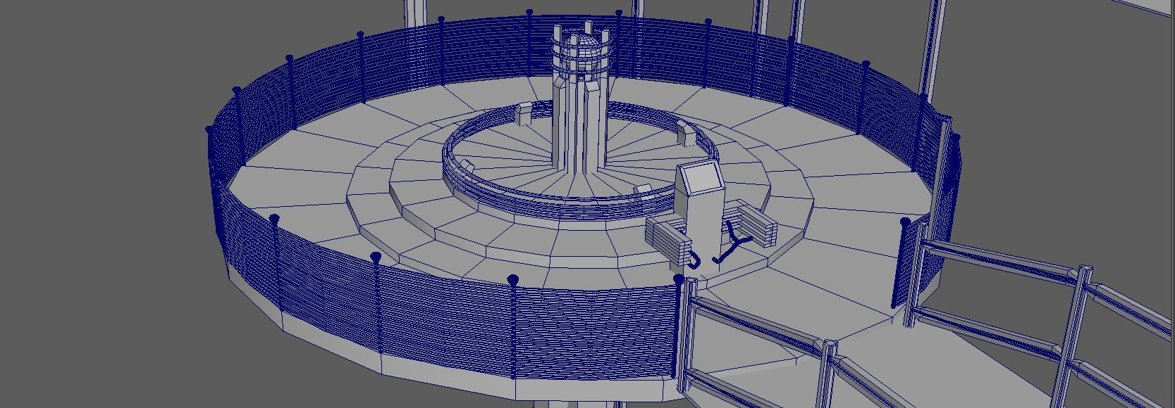 Sci-Fi Cosmic Station Spaceship Landing Base Facility  3D model_24