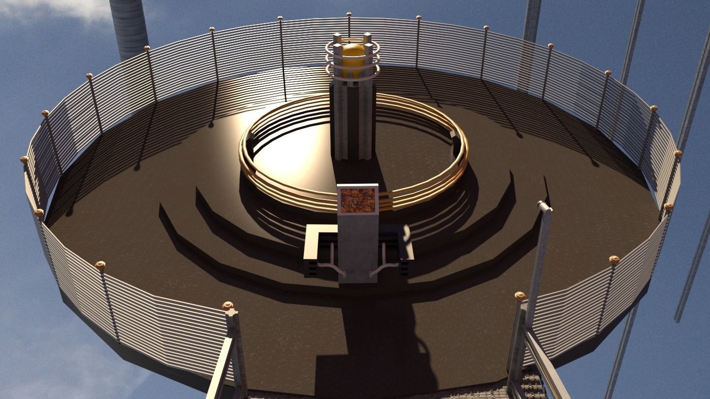 Sci-Fi Cosmic Station Spaceship Landing Base Facility  3D model_5