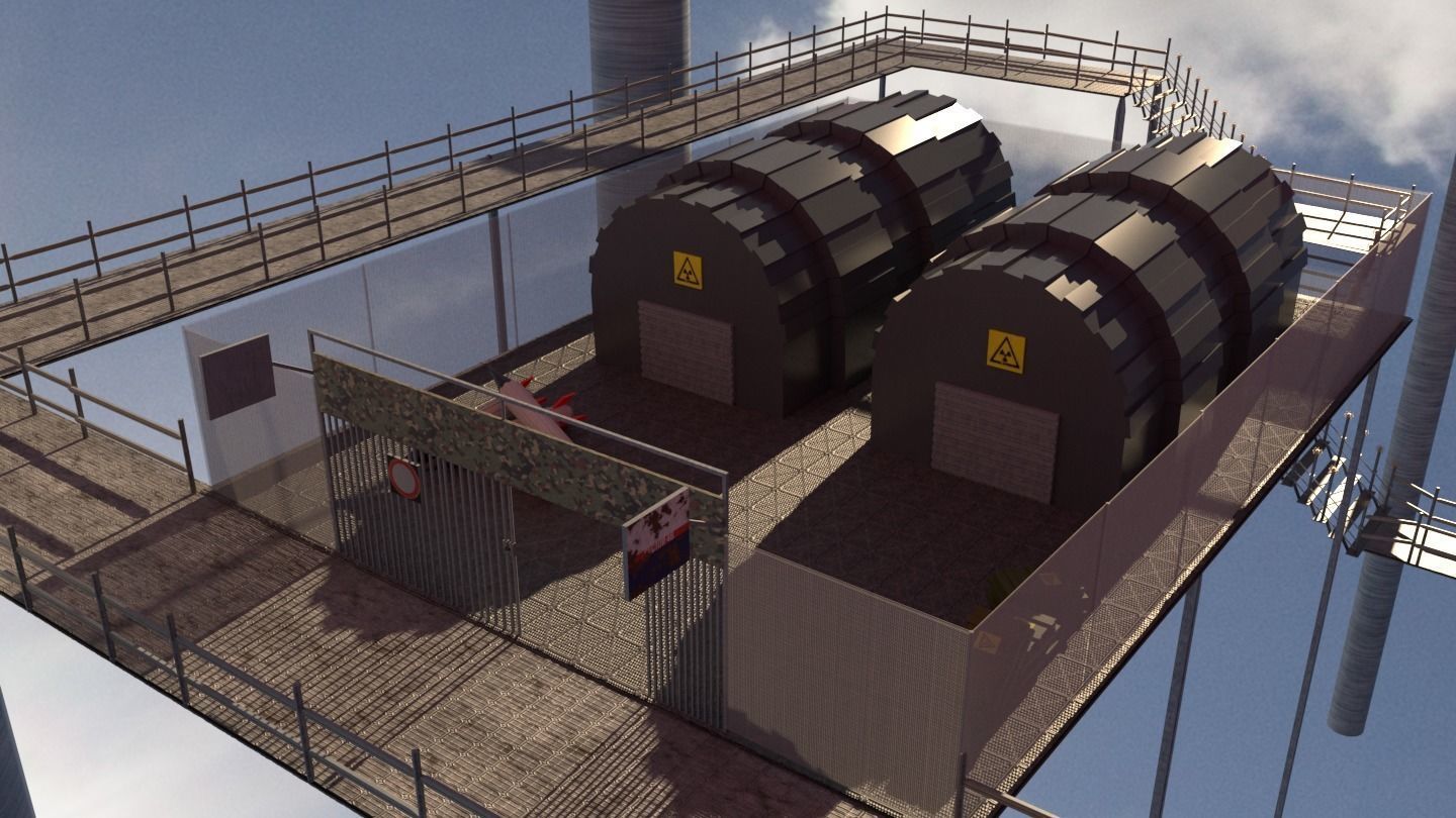 Sci-Fi Cosmic Station Spaceship Landing Base Facility  3D model_4