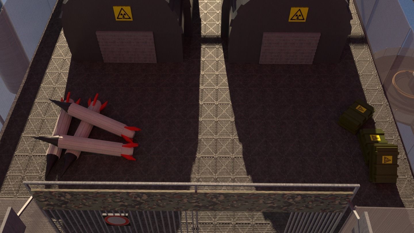 Sci-Fi Cosmic Station Spaceship Landing Base Facility  3D model_7