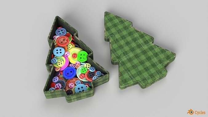 Buttons In Box Low-poly 3D model