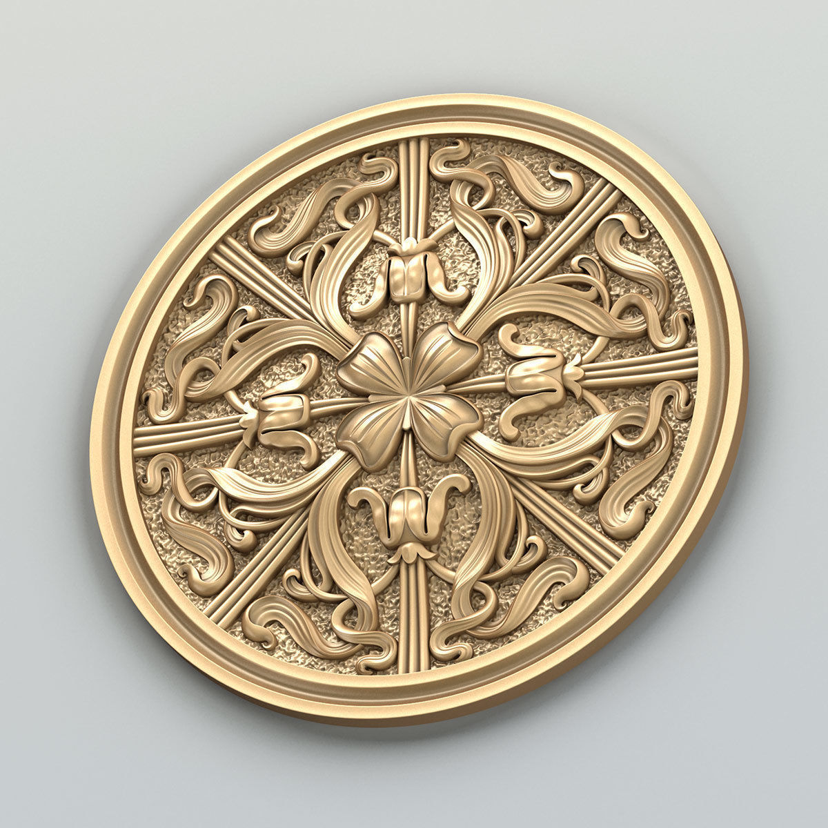 Round rosette 035 3D model_4