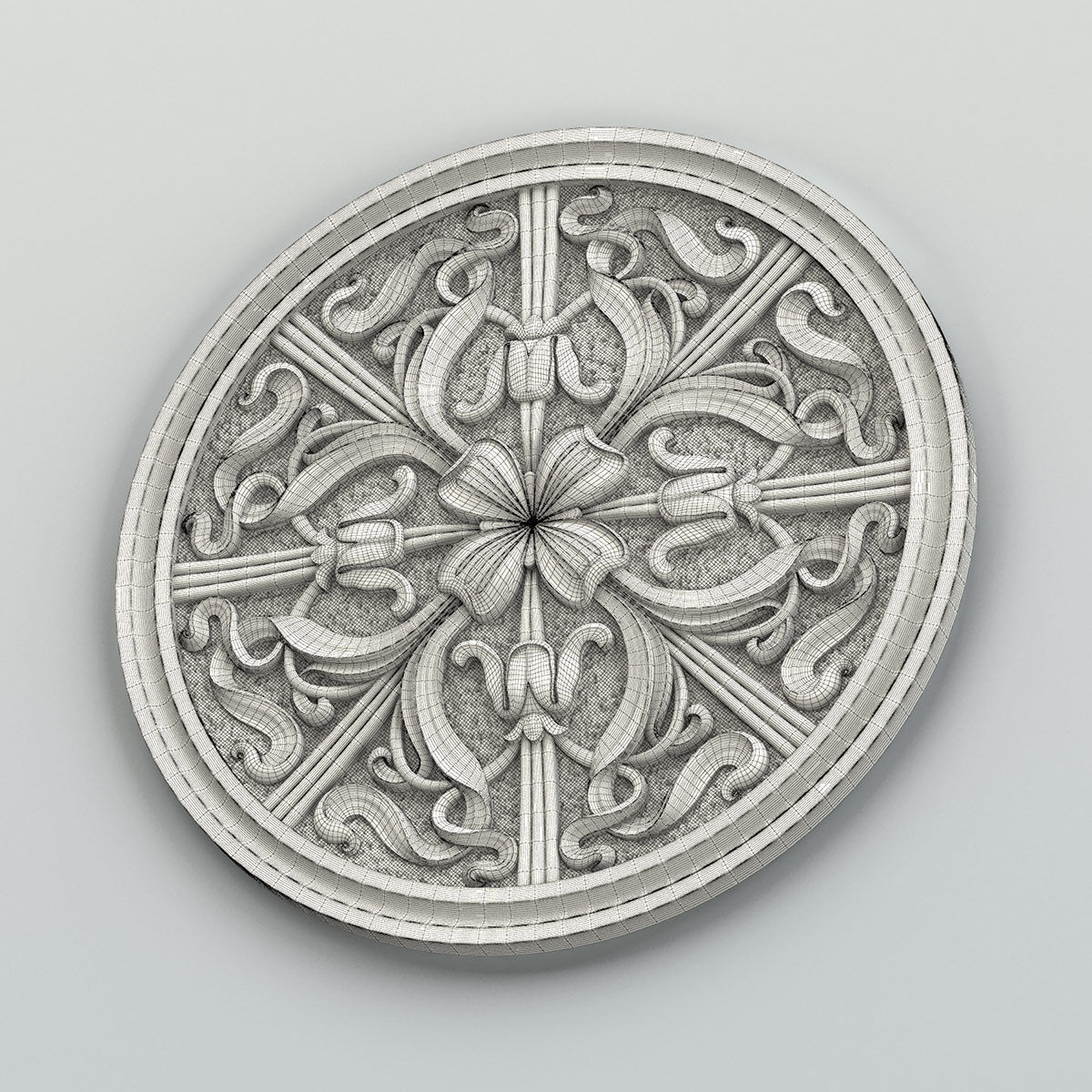 Round rosette 035 3D model_7