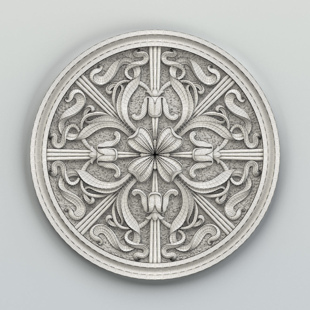 Round rosette 035 3D model_5