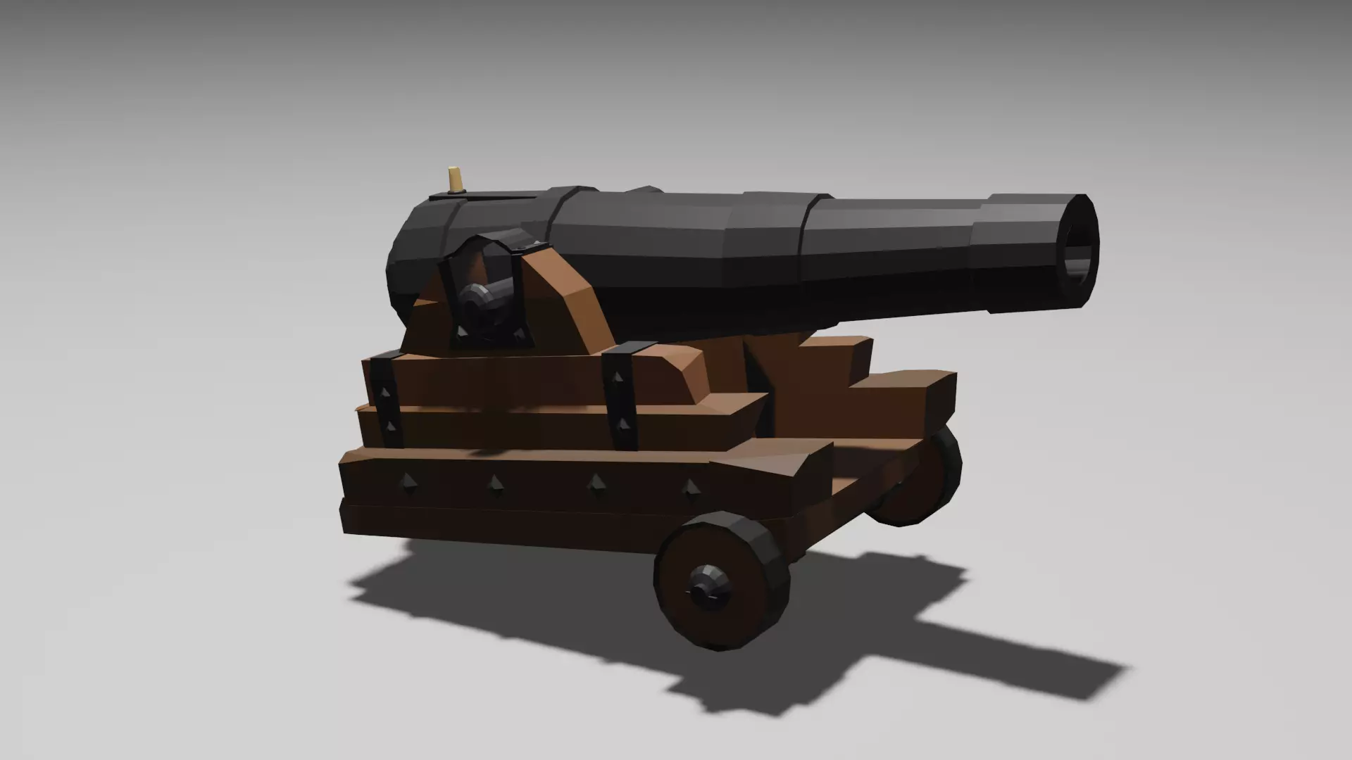 Naval Cannon Free low-poly 3D model