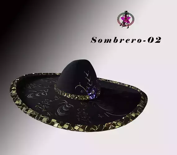 Sombrero-02 mexican hat Low-poly 3D model