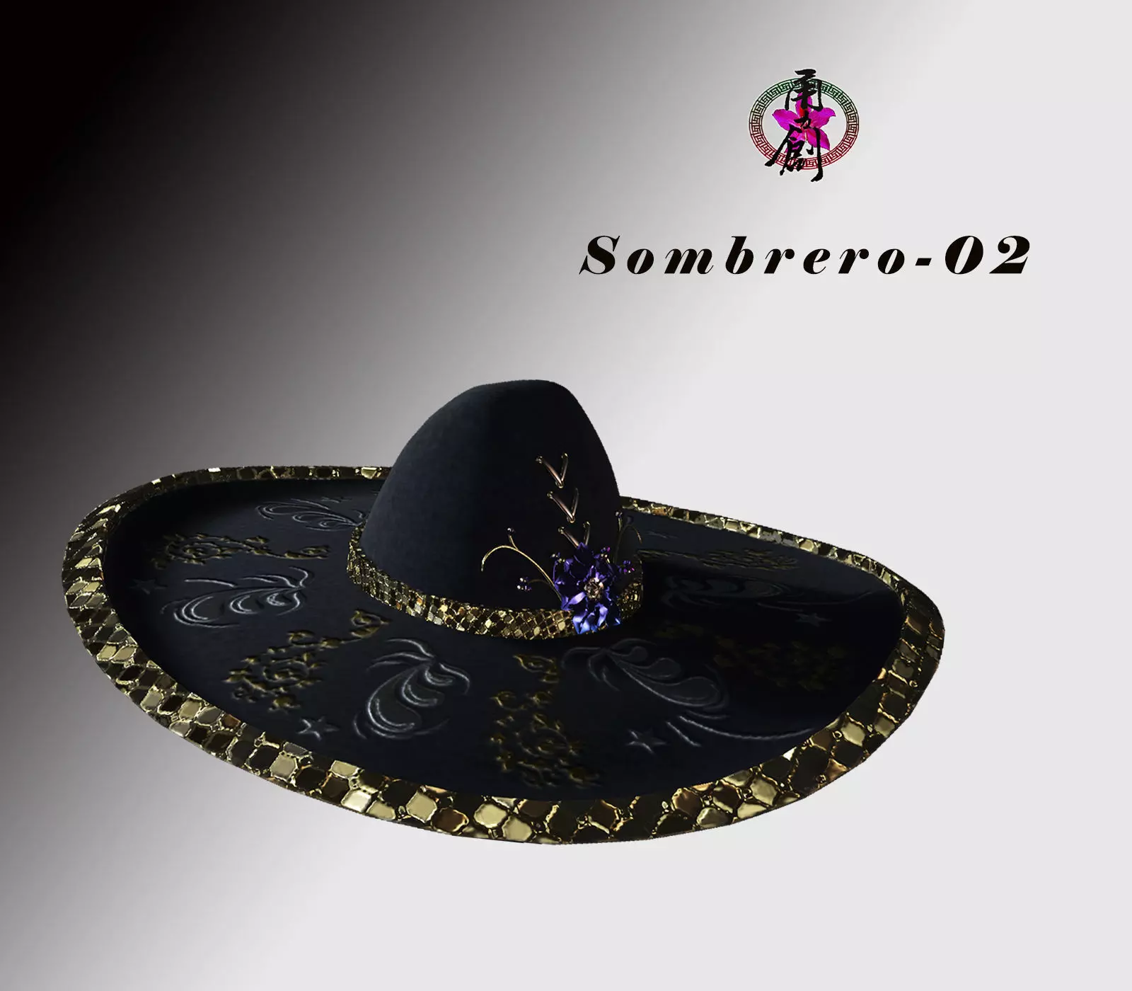 Sombrero-02 mexican hat Low-poly 3D model_0