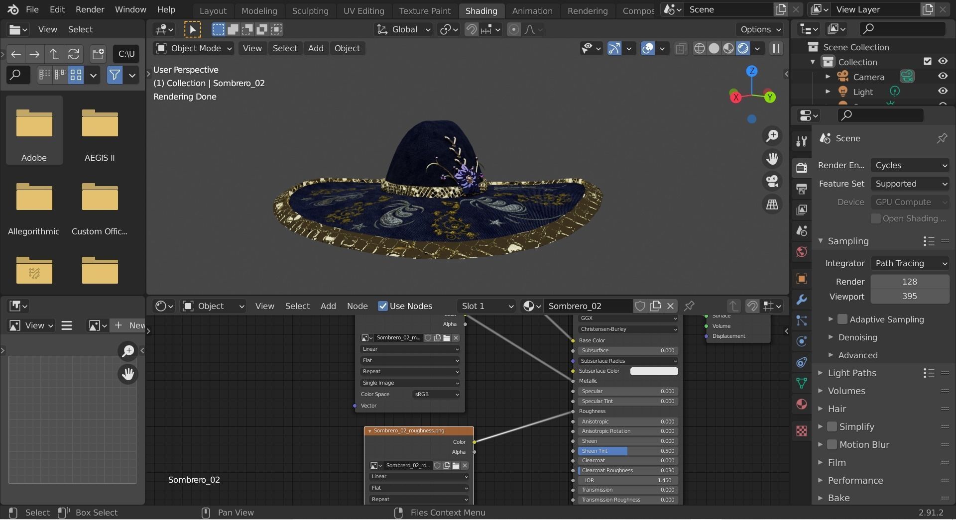 Sombrero-02 mexican hat Low-poly 3D model_5
