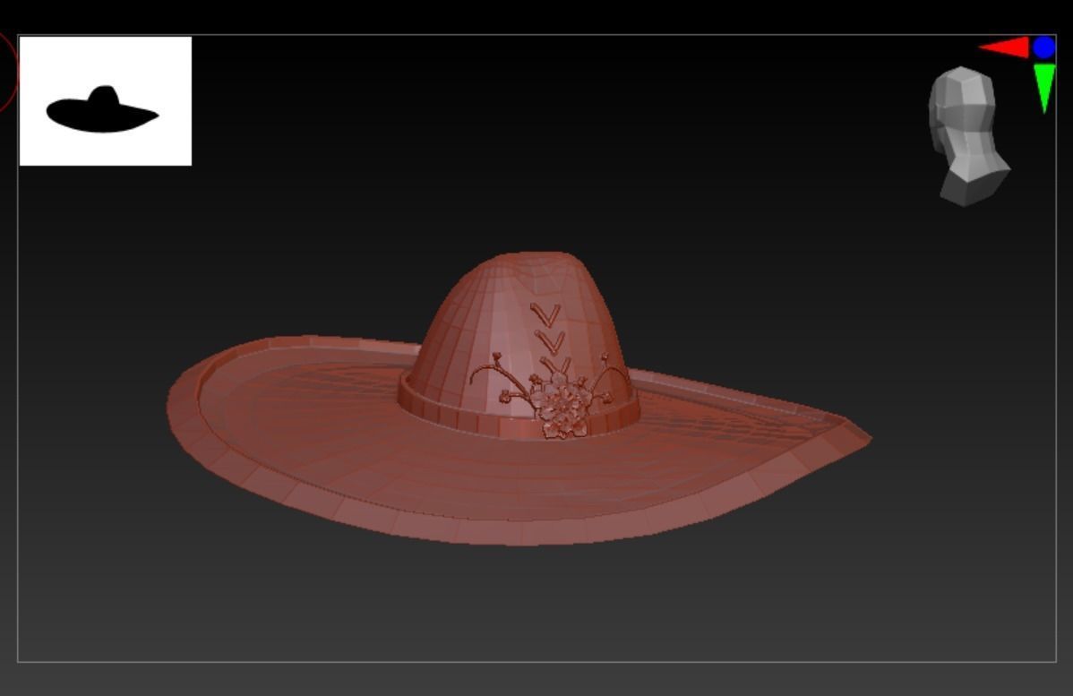 Sombrero-02 mexican hat Low-poly 3D model_6