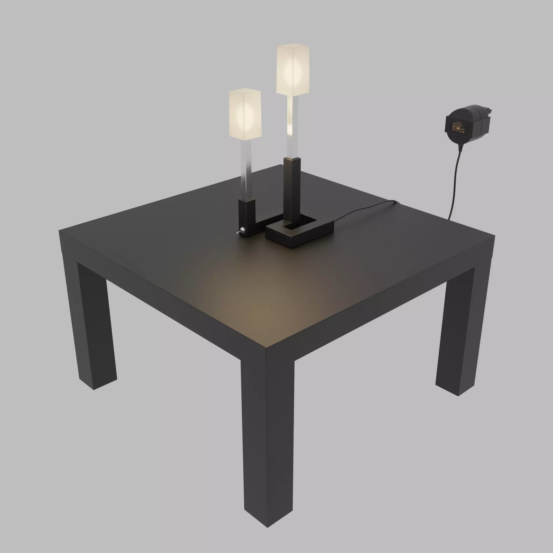 Modern Bedside Lamp on Minimal Table Free 3D model