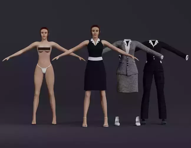 3D WOMAN MODELS Low-poly 3D model