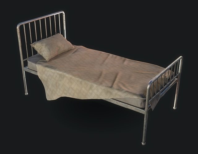 Old Bed Low-poly 3D model