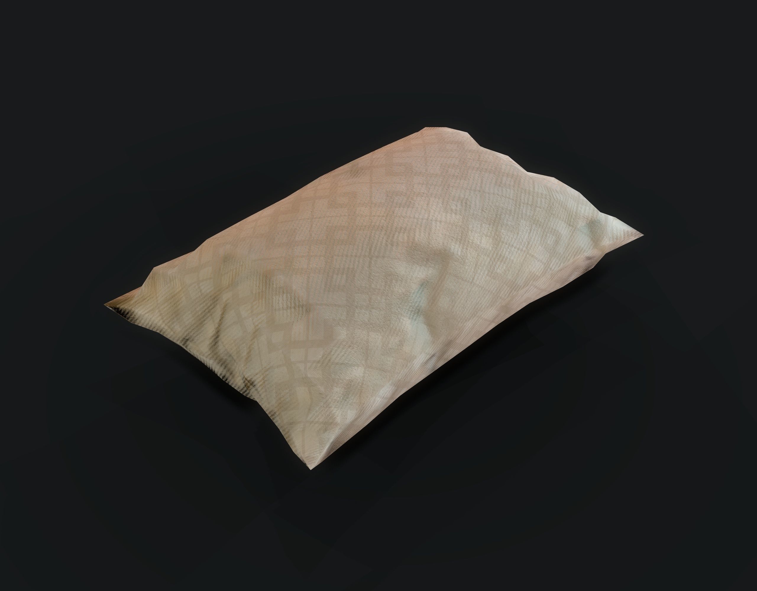 Old Bed Low-poly 3D model_12