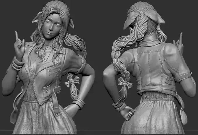 Aerith Gainsborough Final Fantasy VII REMAKE HIDEF KEYED 3D print model