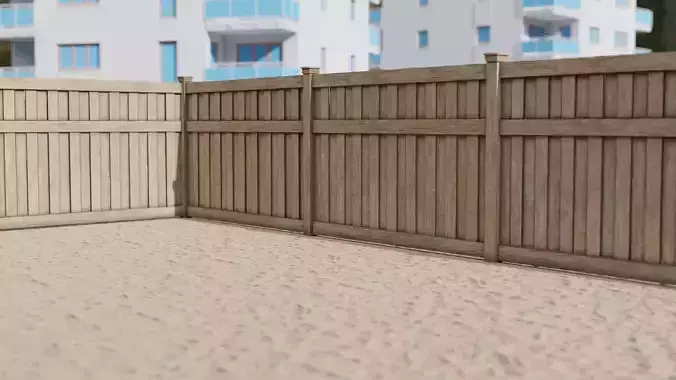 Fence three wooden panels