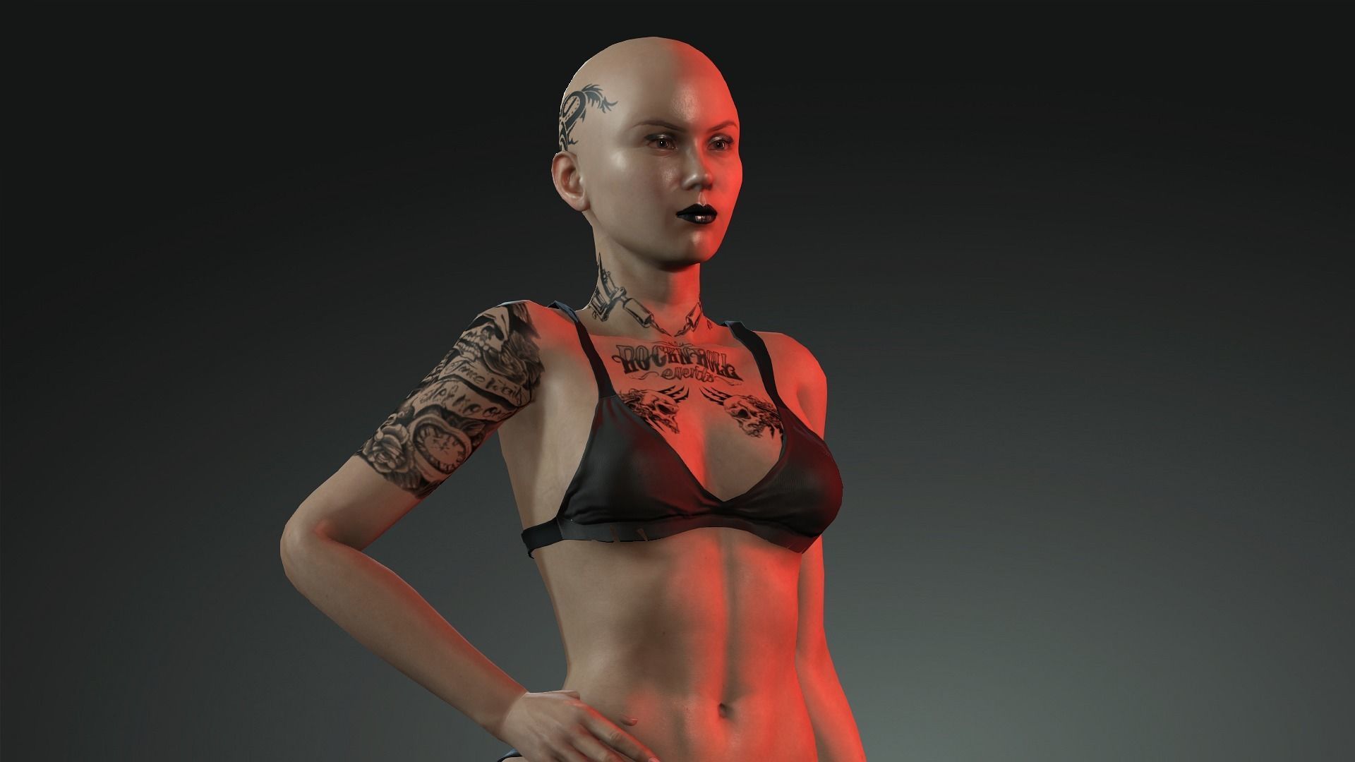 Jane - 4K Animasyon For game Low-poly 3D model_3