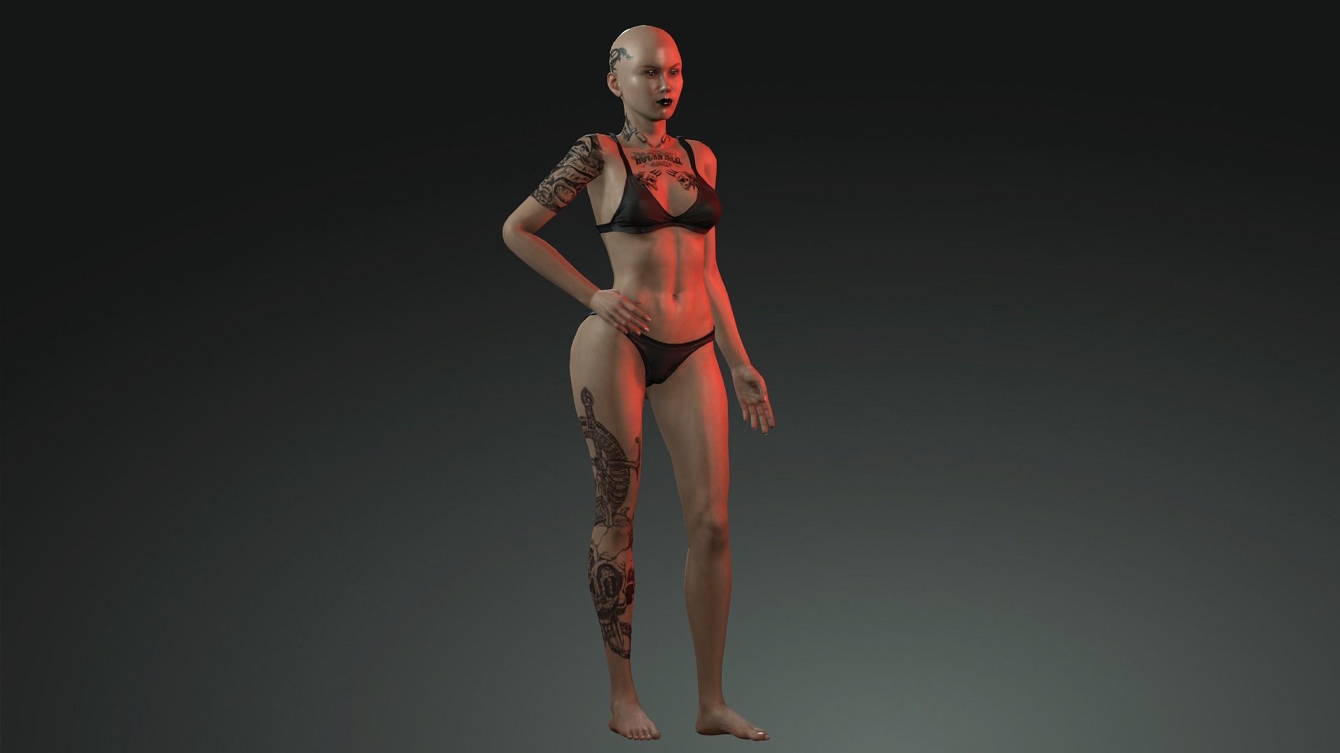 Jane - 4K Animasyon For game Low-poly 3D model_1