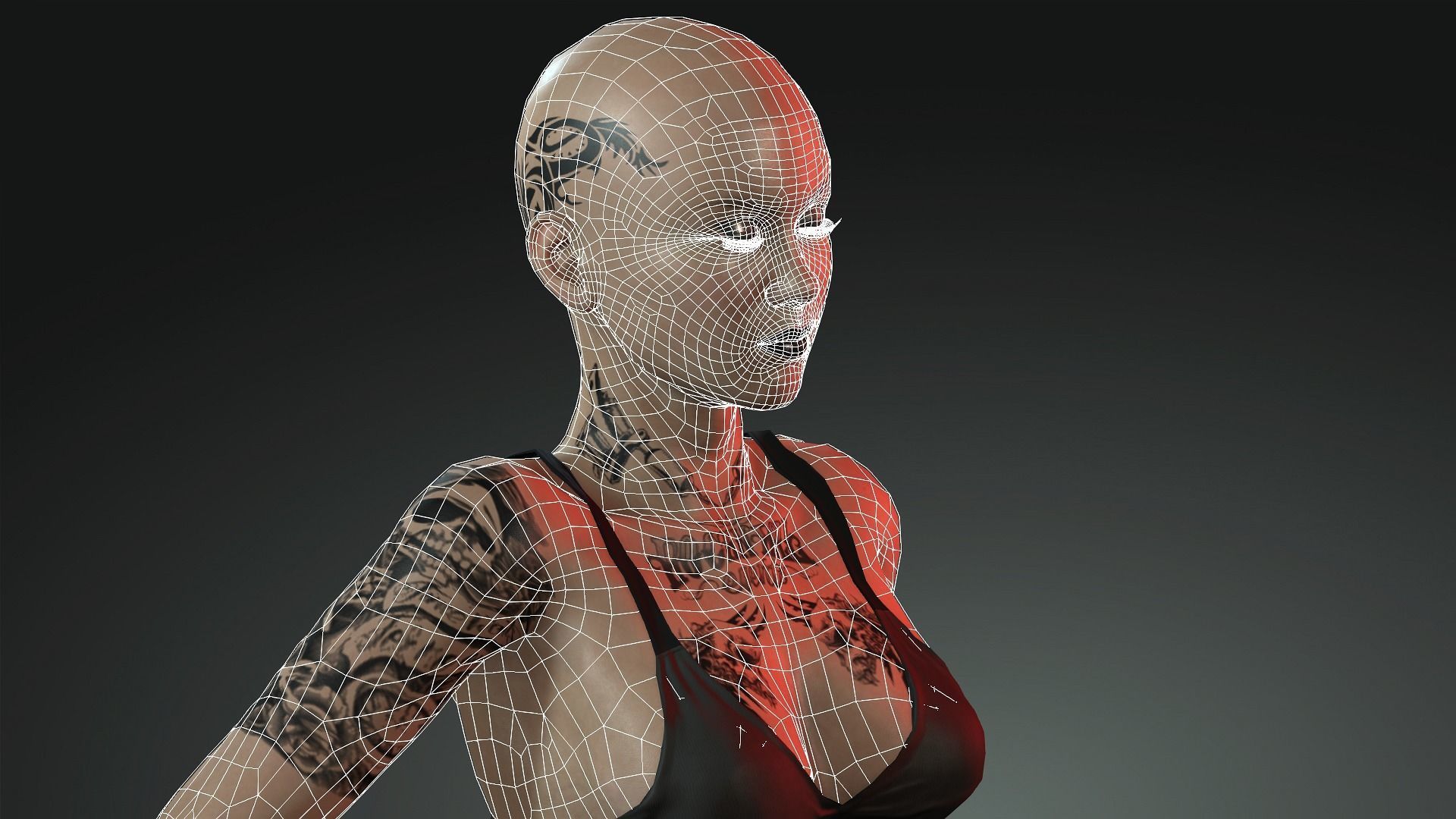 Jane - 4K Animasyon For game Low-poly 3D model_5