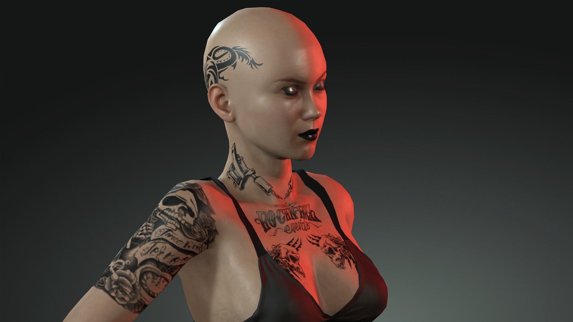 Jane - 4K Animasyon For game Low-poly 3D model_4