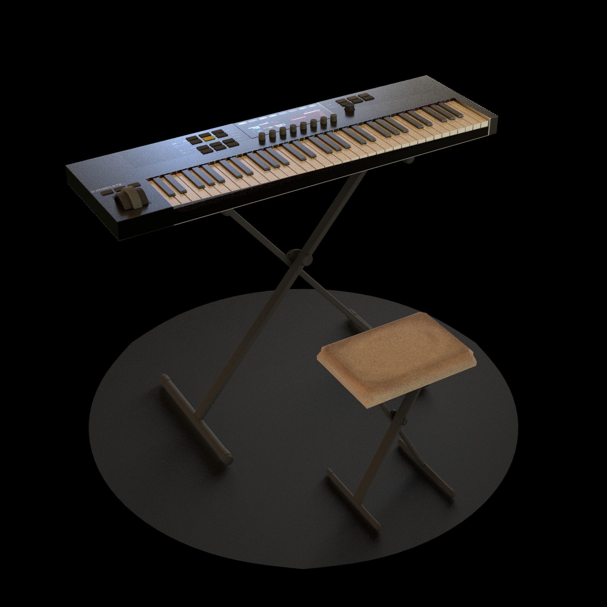 Black Piano 3D model_1
