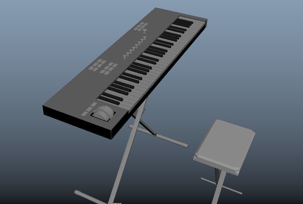 Black Piano 3D model_3