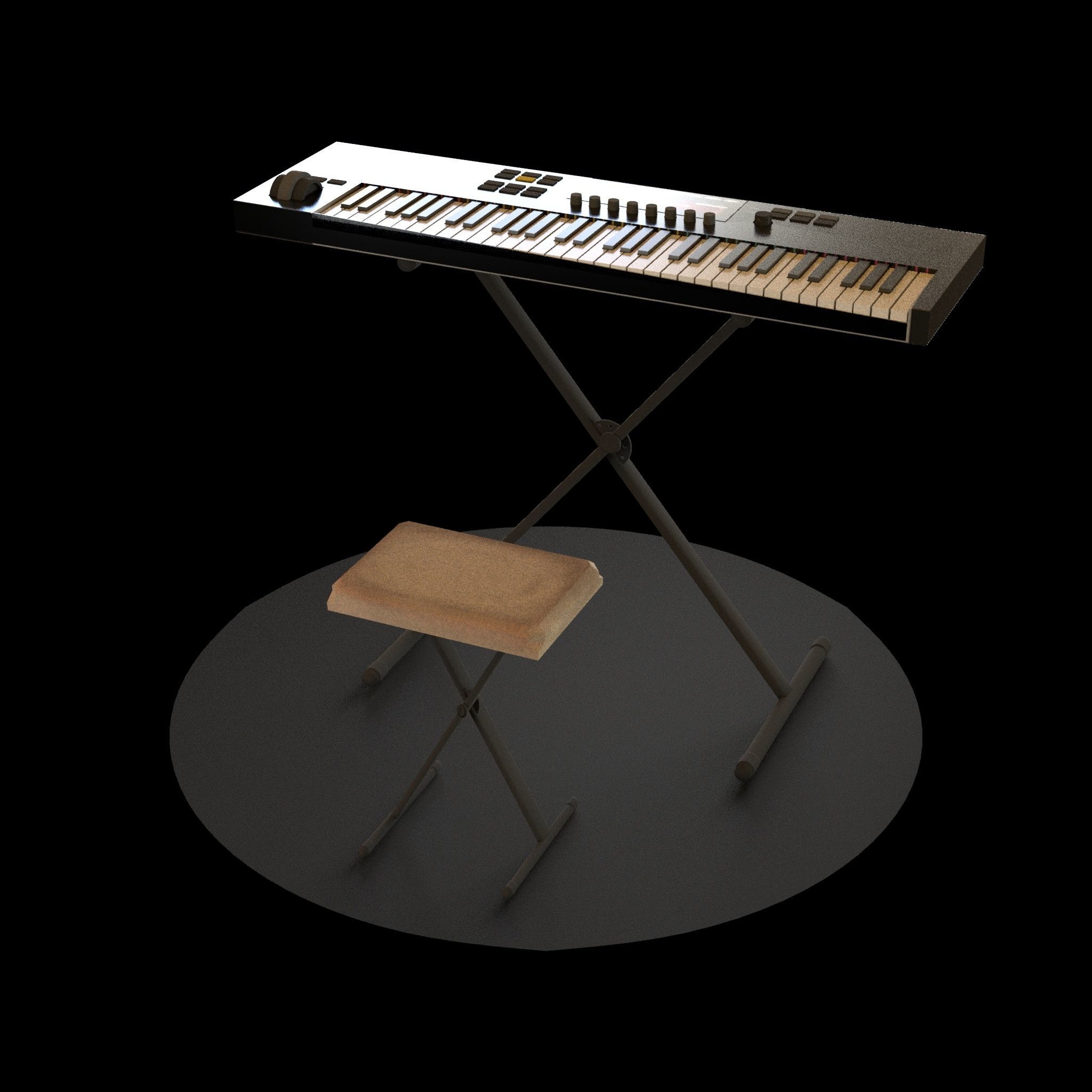 Black Piano 3D model_4