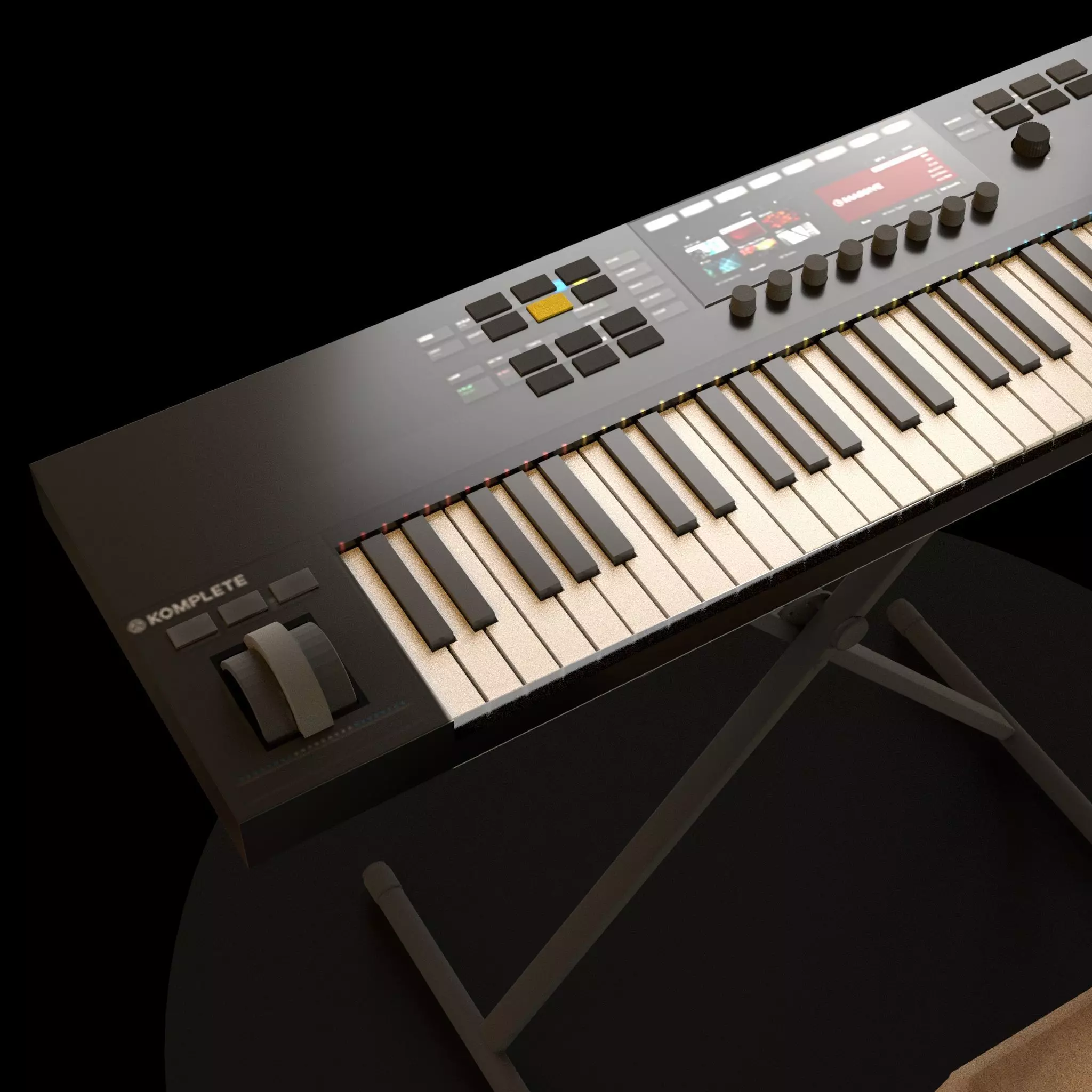 Black Piano 3D model_0