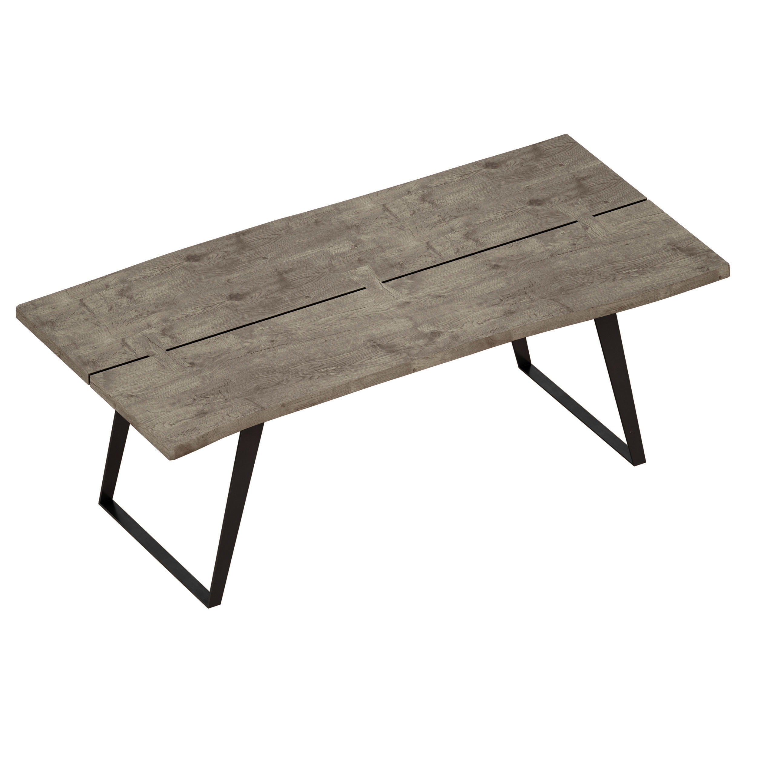 Yukon Grey Dining Table Crate and Barrel Low-poly 3D model_3
