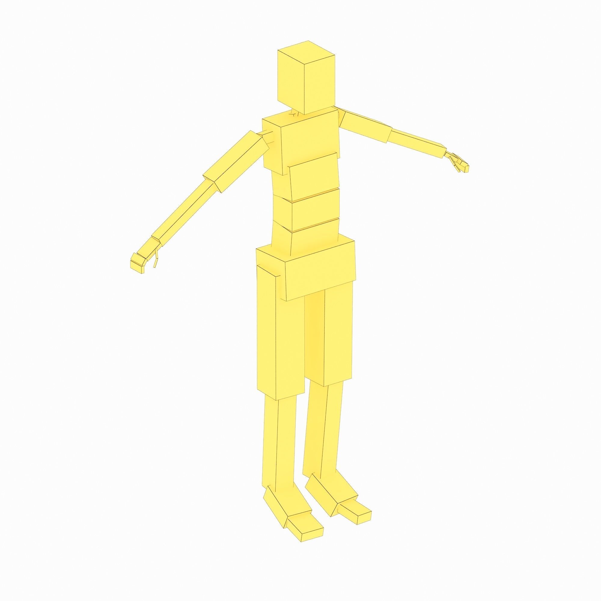 Back Stretch  Exercise Woman Animation Low-poly 3D model_11