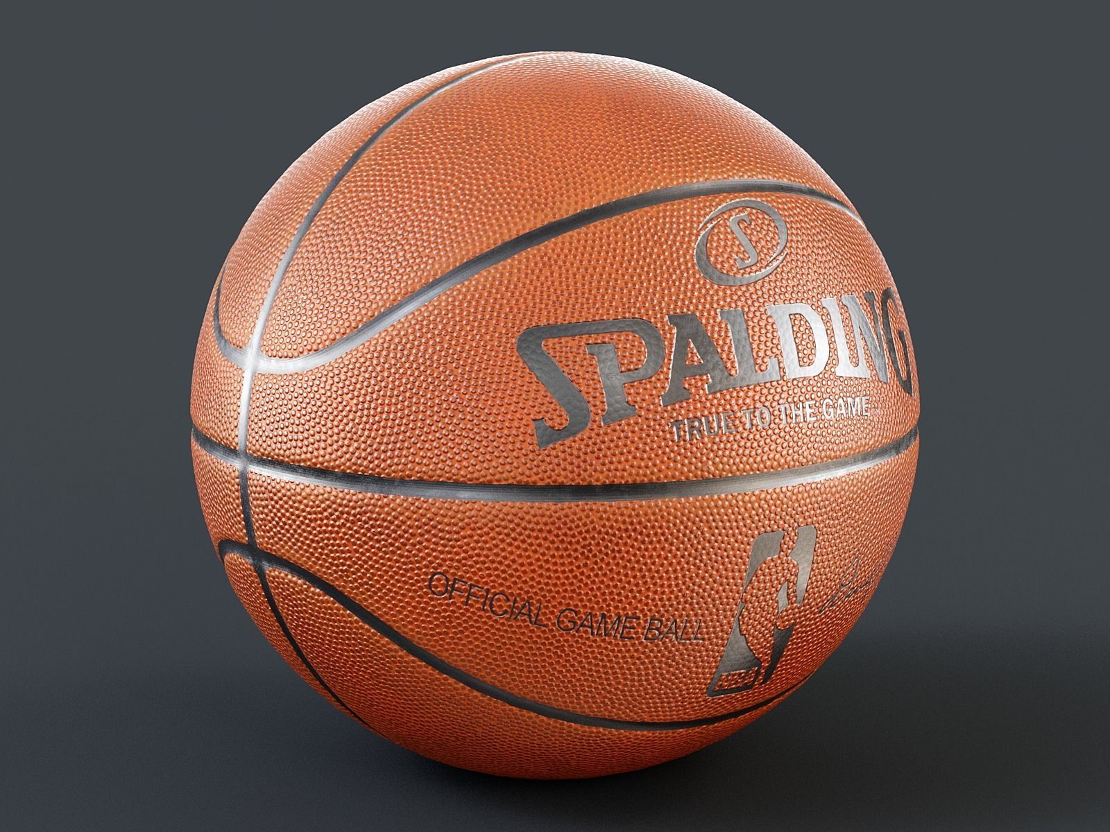 Basketball NBA Spalding PBR 3D model_4