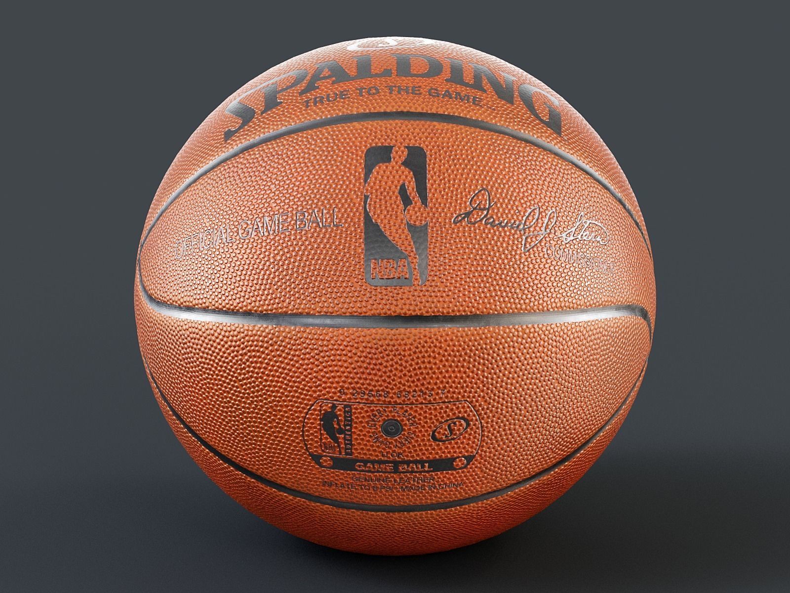 Basketball NBA Spalding PBR 3D model_6