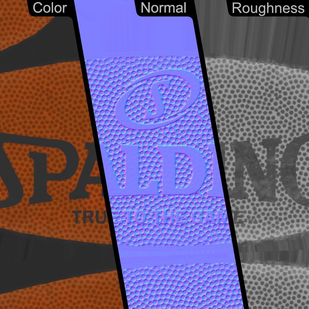 Basketball NBA Spalding PBR 3D model_14