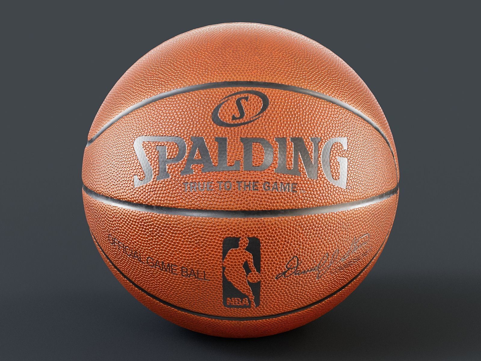 Basketball NBA Spalding PBR 3D model_5