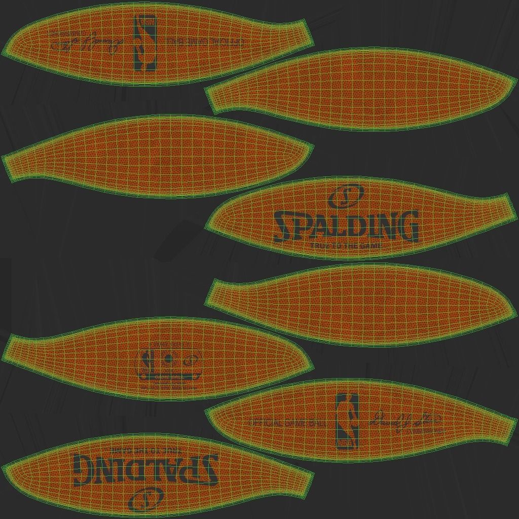 Basketball NBA Spalding PBR 3D model_13