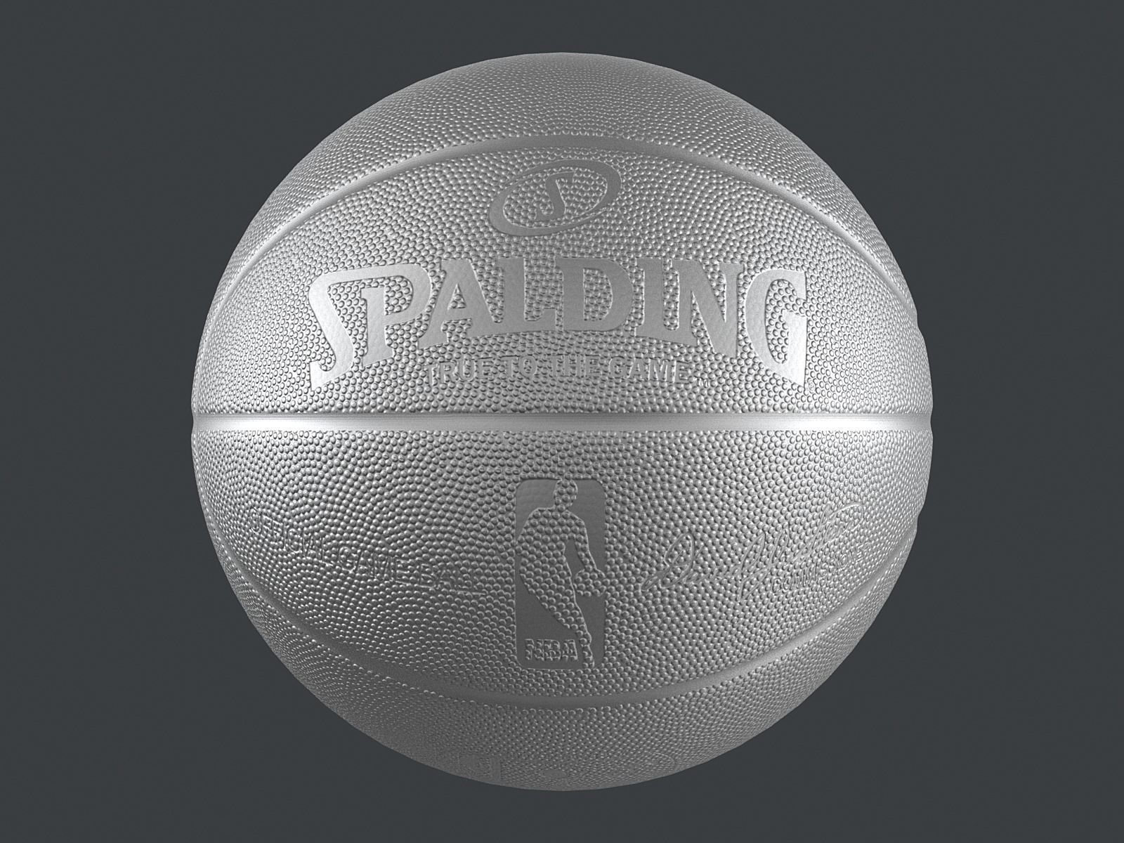 Basketball NBA Spalding PBR 3D model_7
