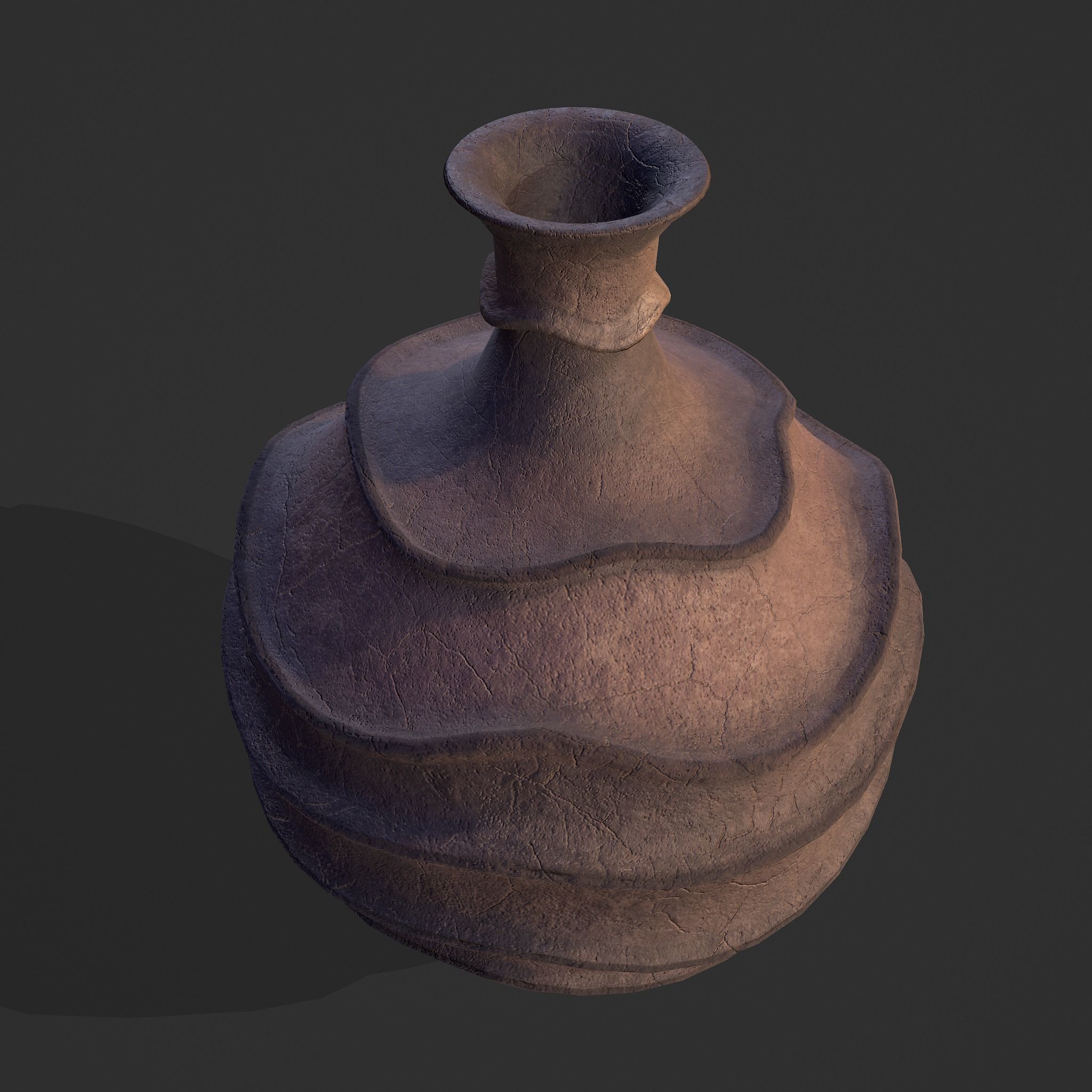 Medieval Ridged Pottery Low-poly 3D model_6