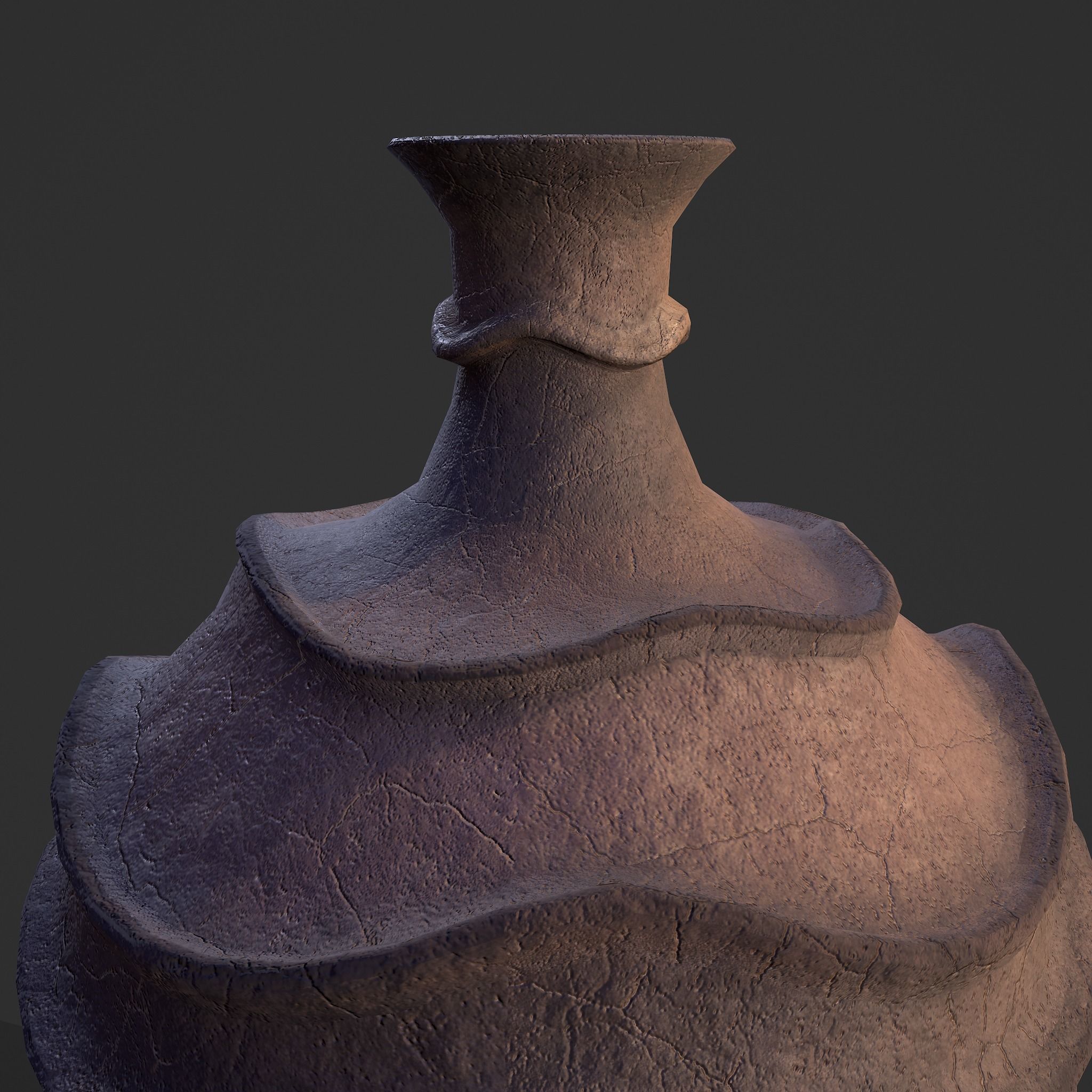 Medieval Ridged Pottery Low-poly 3D model_12
