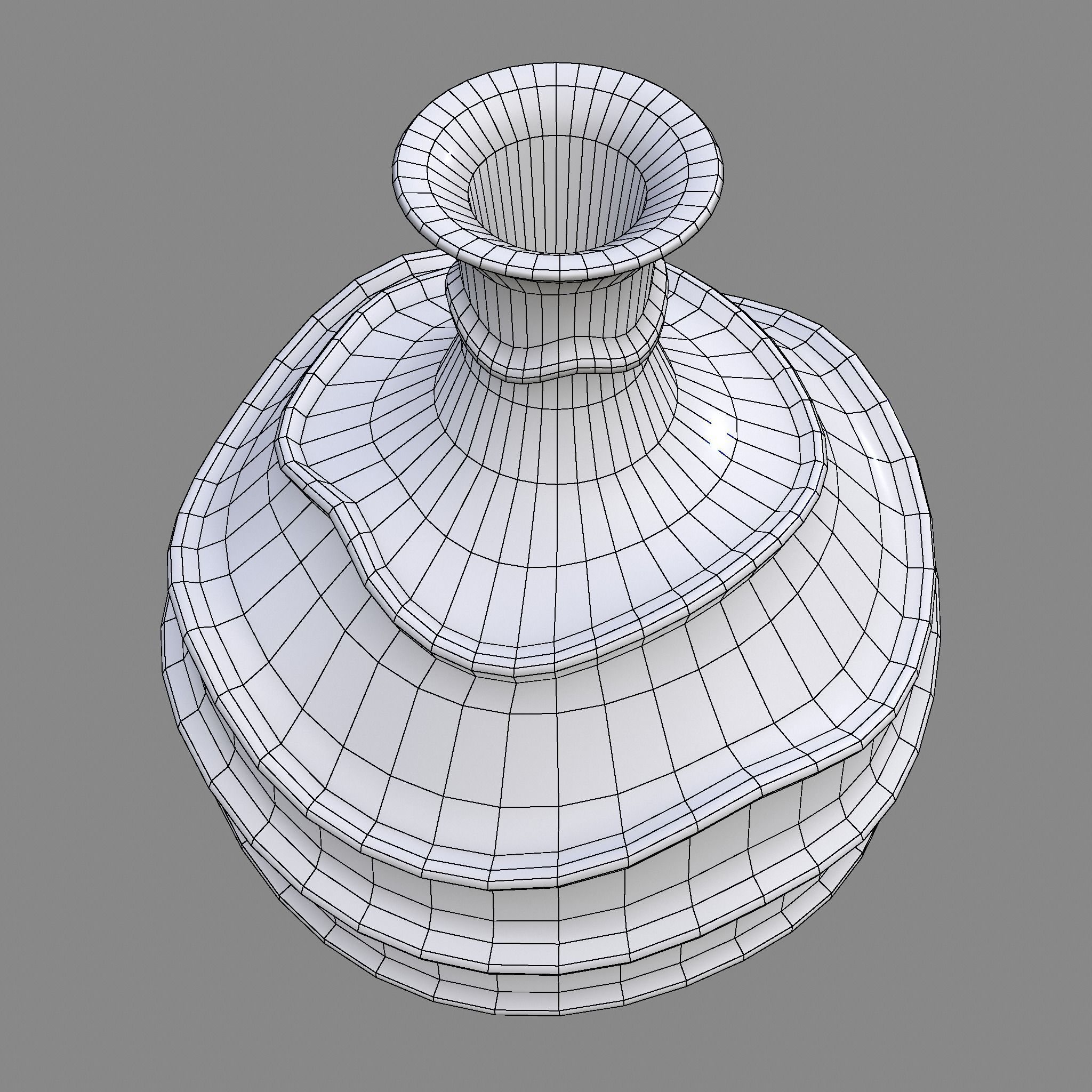 Medieval Ridged Pottery Low-poly 3D model_32