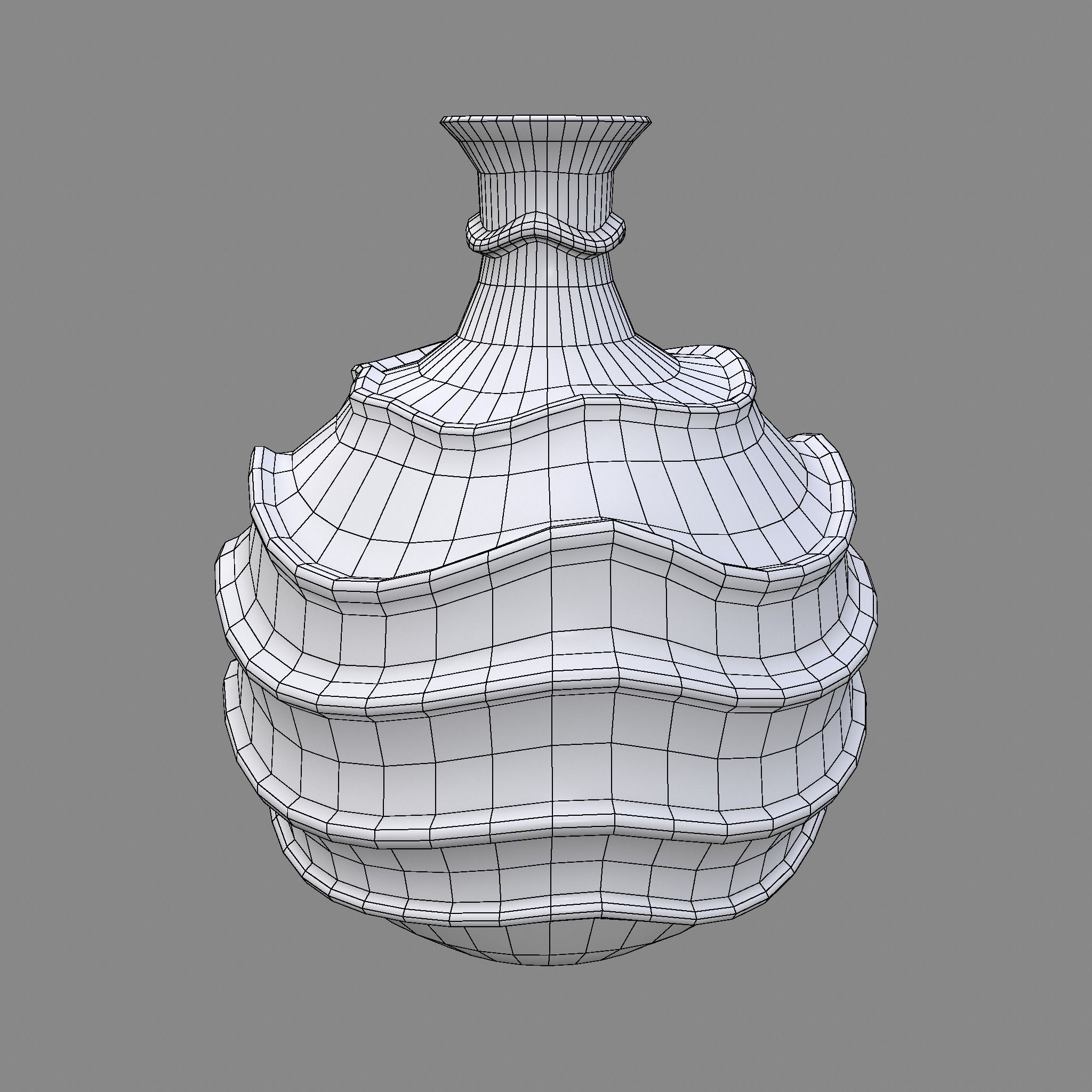 Medieval Ridged Pottery Low-poly 3D model_24