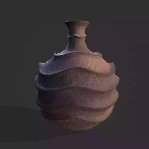 Medieval Ridged Pottery Low-poly 3D model