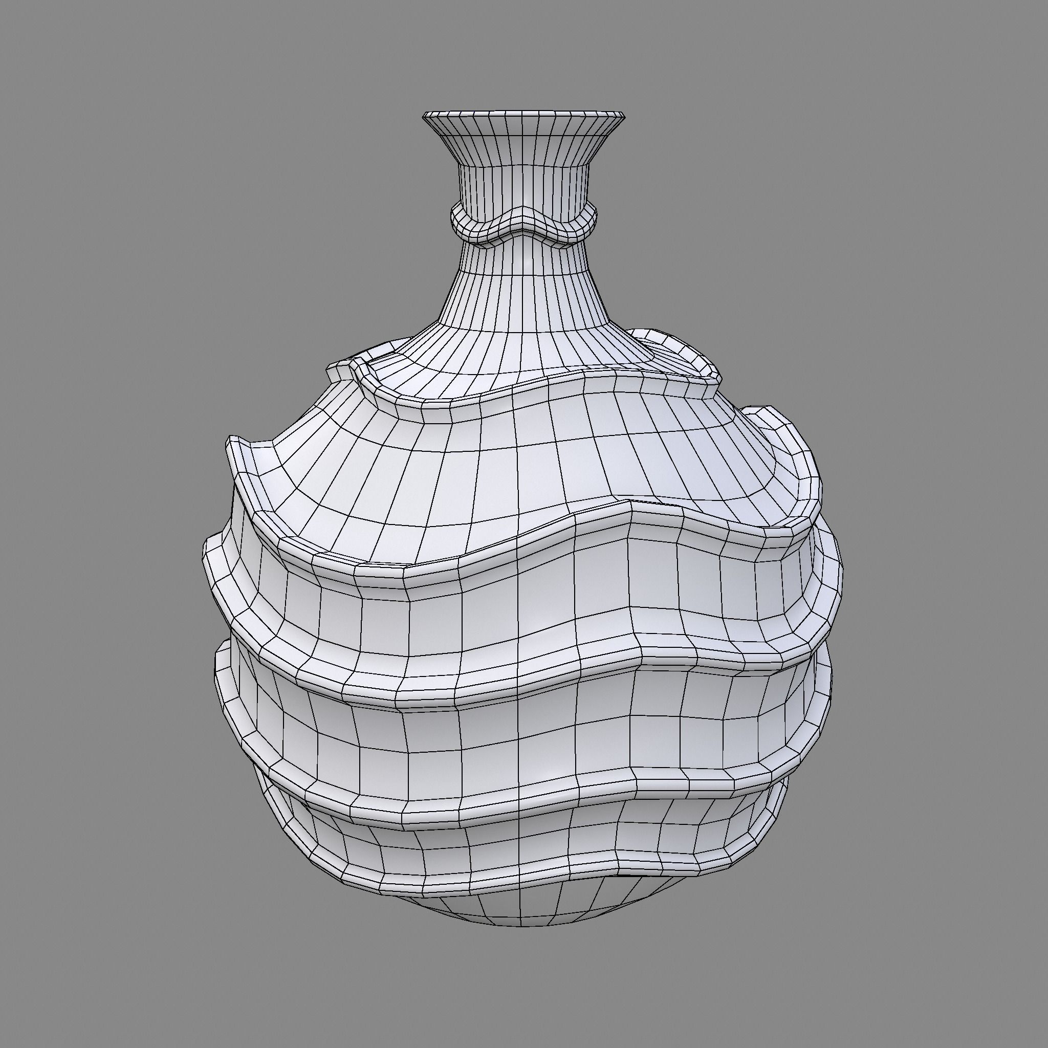 Medieval Ridged Pottery Low-poly 3D model_23