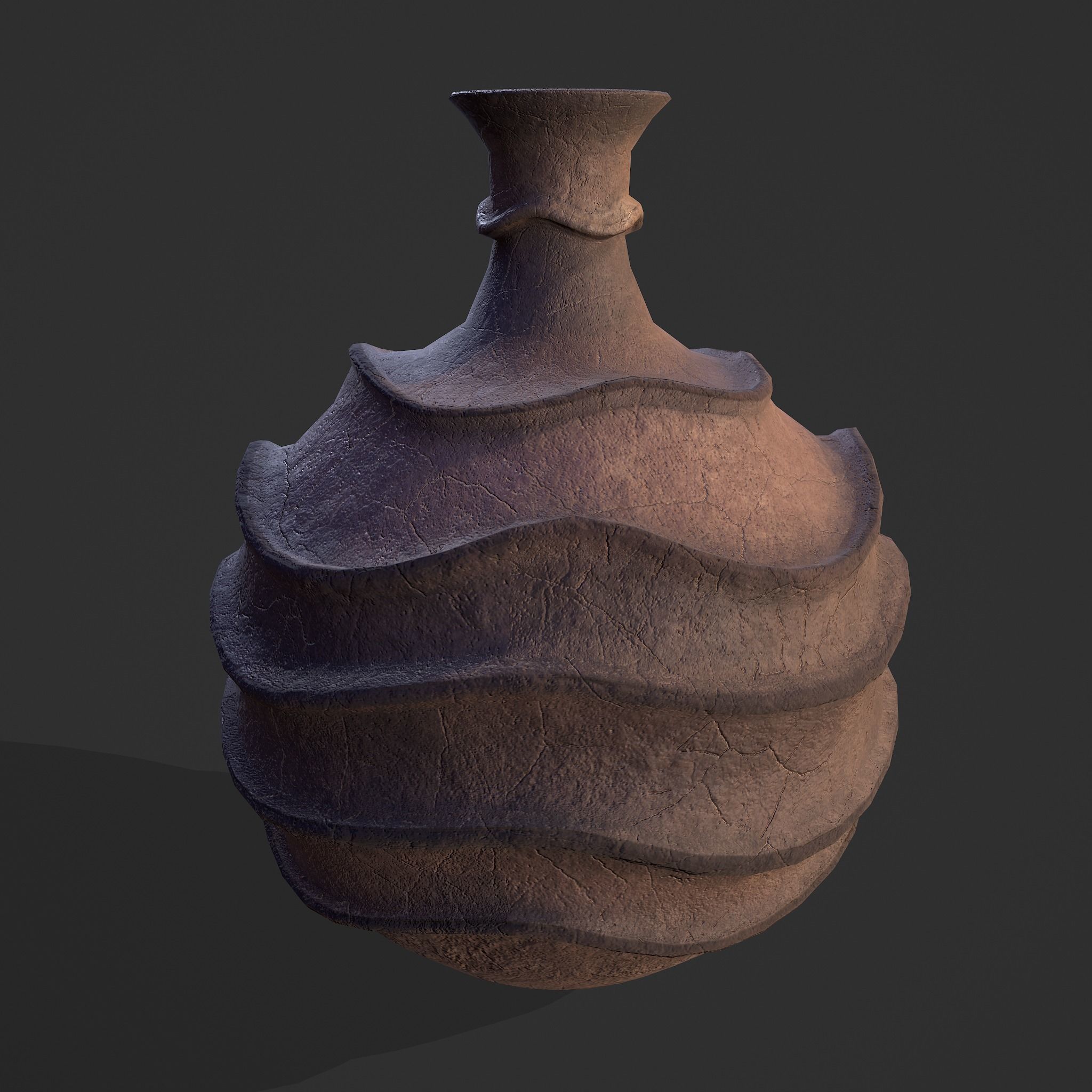 Medieval Ridged Pottery Low-poly 3D model_14