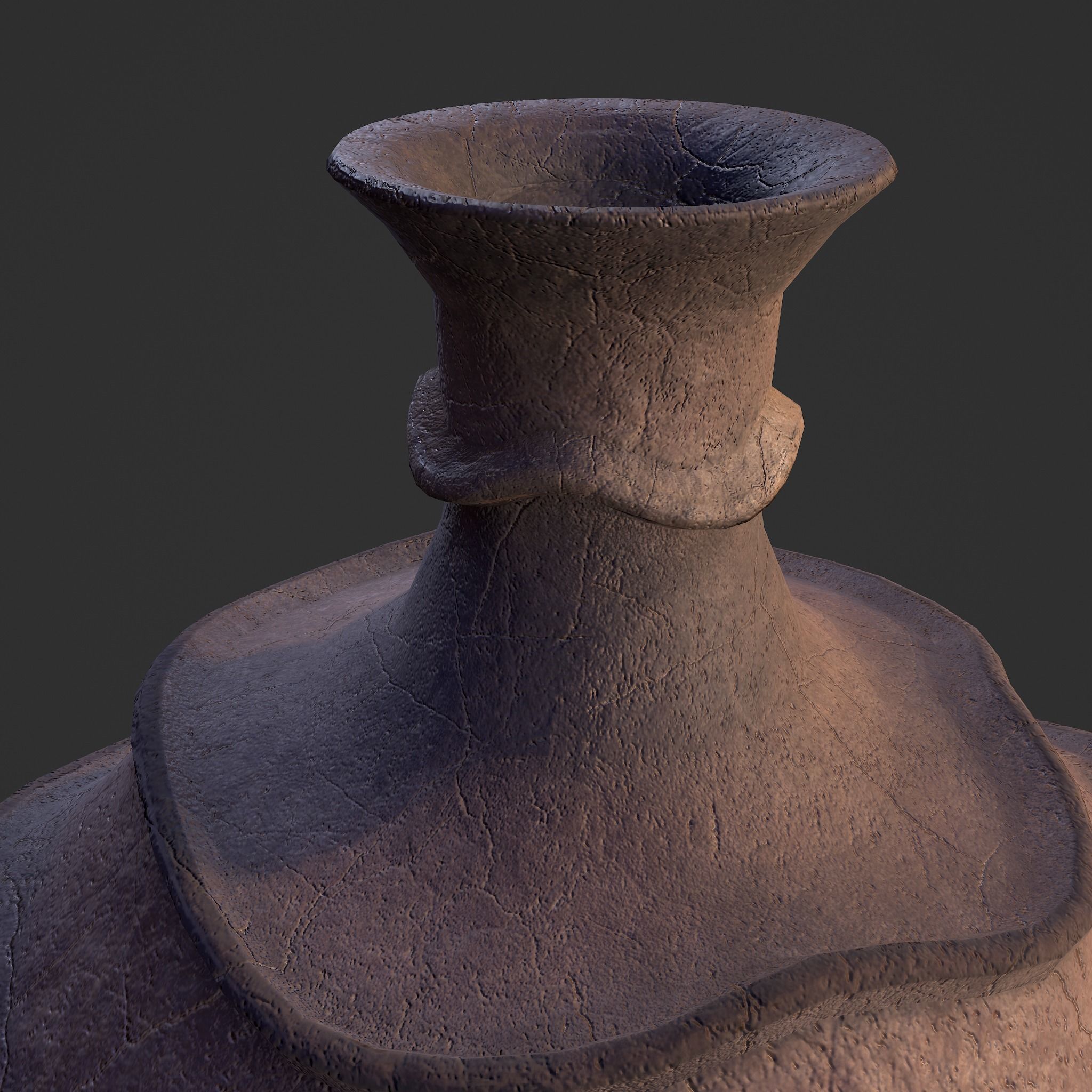 Medieval Ridged Pottery Low-poly 3D model_13